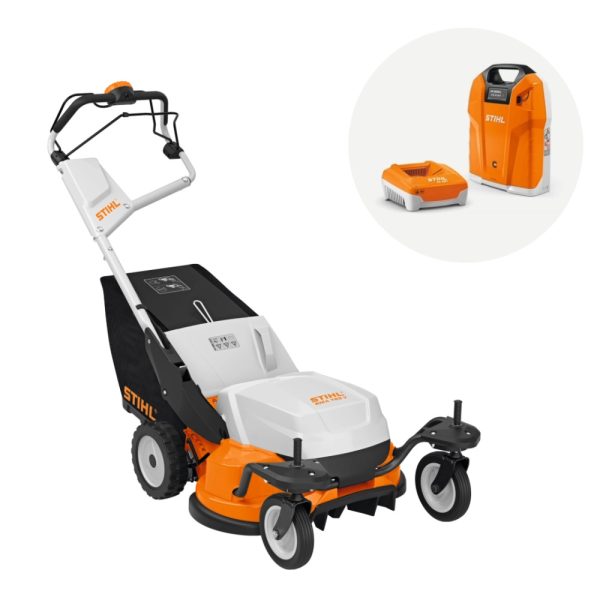 Tondeuse à batterie STIHL RMA 765 V avec batterie dorsale AR 2000 L